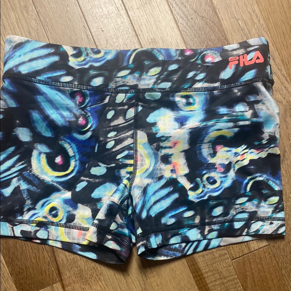 Fila Blue and Black Athletic Shorts Dynamic Design